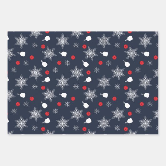 Custom text marineblau 💙 pickleball Weihnachten Geschenkpapier Set (Vorderseite)