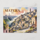 Custom Text Matera Italien Reisen Sassi di Matera Postkarte (Vorderseite)