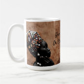 Custom Text Melanin Pride Strong Black Girl Queen Kaffeetasse (Links)