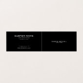 CUSTOM TEXT - Minimalistisch Schwarz Visitenkarten (Außenseite Aufgefaltet)