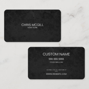 CUSTOM TEXT - Minimalistische Schwarze Textur Visitenkarte