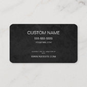 CUSTOM TEXT - Minimalistische Schwarze Textur Visitenkarte (Rückseite)