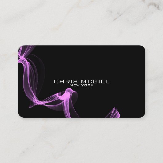 CUSTOM TEXT - Minimalistisches Schwarzes Glühen Visitenkarte (Vorderseite)