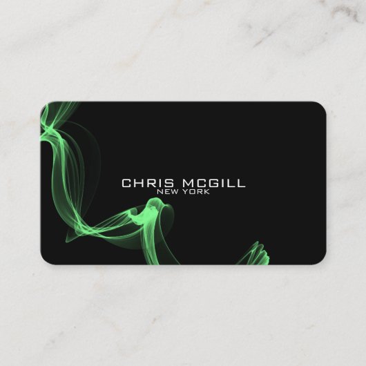 CUSTOM TEXT - Minimalistisches Schwarzes Glühen Visitenkarte (Vorderseite)