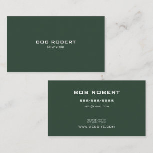 CUSTOM TEXT - Minimalistisches Solid Green Visitenkarte