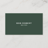 CUSTOM TEXT - Minimalistisches Solid Green Visitenkarte (Vorderseite)