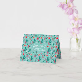 Custom text Minty green Tennis Weihnachten Karte