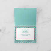 Custom text Minty green Tennis Weihnachten Karte (Innenseite)