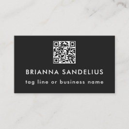 Custom Text Modern Black QR Code Professional Visitenkarte