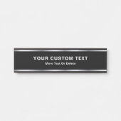 Custom Text Modern Black & Silver Glamorous Luxury Türschild (Vorderseite )