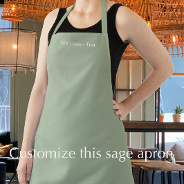Custom Text Modern Stylish Sage Green Professional Schürze