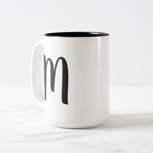 CUSTOM TEXT Monogram Coffee Cups Zweifarbige Tasse (Vorderseite Links)