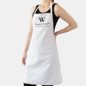 Custom Text Monogram Website Personalized White Schürze (InSitu)