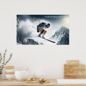 Custom Text Mountain Skier Poster (Küche)