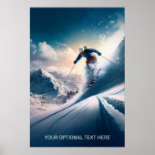 Custom Text Mountain Skier Poster (Vorne)
