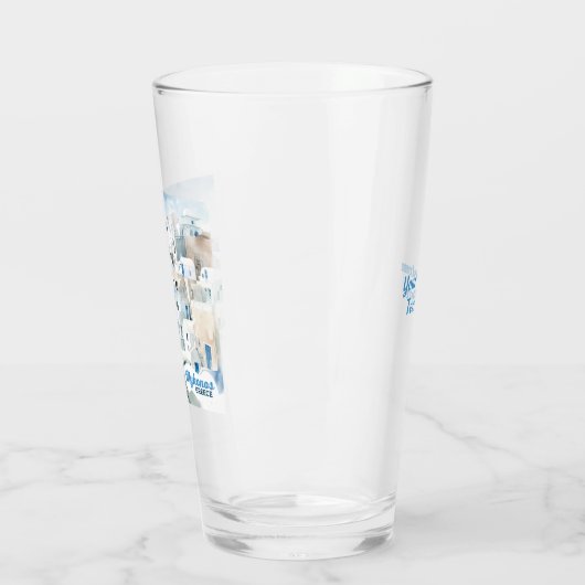 Custom Text Mykonos Griechenland Glas (Links)