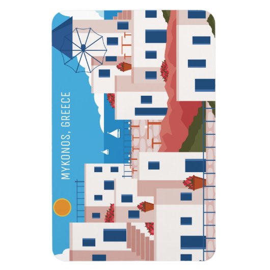 Custom Text Mykonos Griechenland Magnet (Vertikal)
