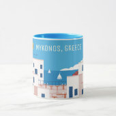 Custom Text Mykonos Griechenland Tasse (Zentrum)