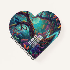 Custom Text Mystical Forest Wildlife Jaguar Monkey Notizblock