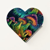 Custom Text Mystical Mushroom Grove Heart Journal Notizblock (Rückseite)
