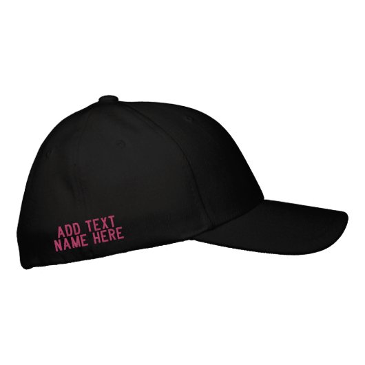 Custom Text Name Hat Your Embroidered Baseball Cap Bestickte Baseballkappe (Rechts)