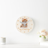 Custom Text Name Wall Clock - Little Kitten Runde Wanduhr (Zuhause)