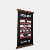 Custom Text Nautical Anchor Wandteppich Mit Holzrahmen (Gewinkelt)