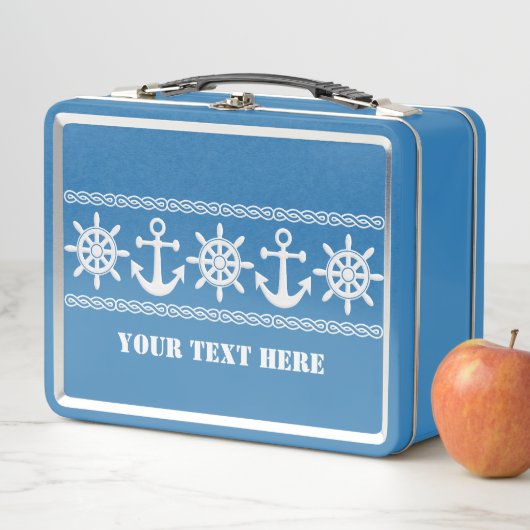 Custom Text Nautical Metall Brotdose (Beispiel)