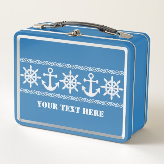 Custom Text Nautical Metall Brotdose (Vorderseite)