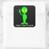 Custom Text Neon Green/Black Alien Peace Sticker (Tasche)