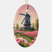 Custom Text Netherlands Windmills Keramik Ornament (Rechts)