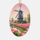 Custom Text Netherlands Windmills Keramik Ornament (Links)