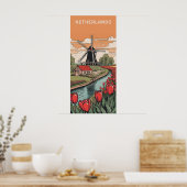 Custom Text Netherlands Windmills Poster (Küche)