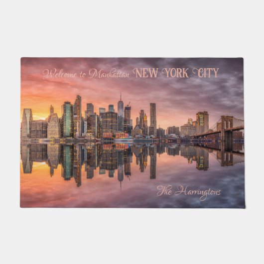 Custom Text New York City Skyline Fußmatte (Vorderseite)