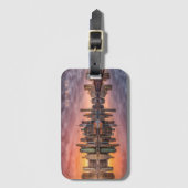 Custom Text New York City Skyline Gepäckanhänger (Vorderseite Vertikal)