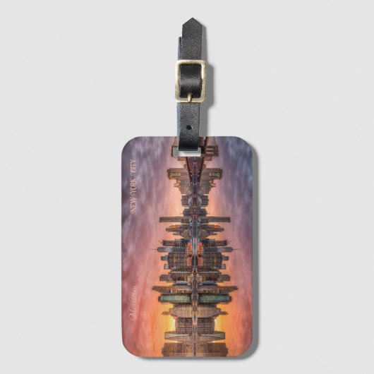 Custom Text New York City Skyline Gepäckanhänger (Vorderseite Vertikal)