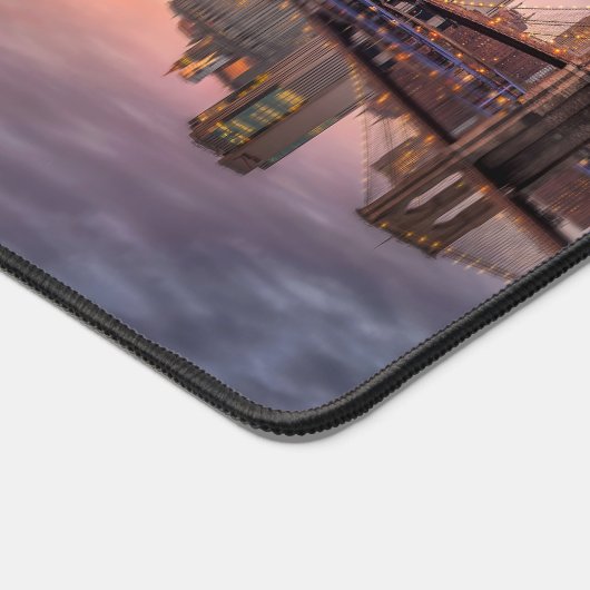 Custom Text New York City Skyline Schreibtischunterlage (Ecke)