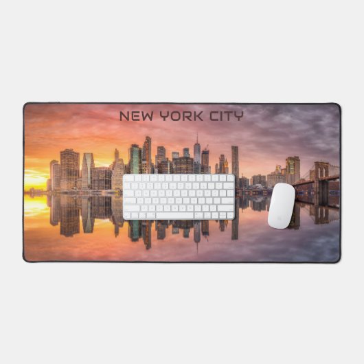 Custom Text New York City Skyline Schreibtischunterlage (Tastatur & Maus)