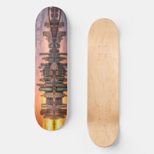 Custom Text New York City Skyline Skateboard (Vorderseite)