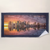 Custom Text New York City Skyline Strandtuch (Vorderseite)