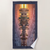 Custom Text New York City Skyline Strandtuch (Vorderseite)