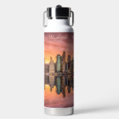 Custom Text New York City Skyline Trinkflasche (Vorderseite)
