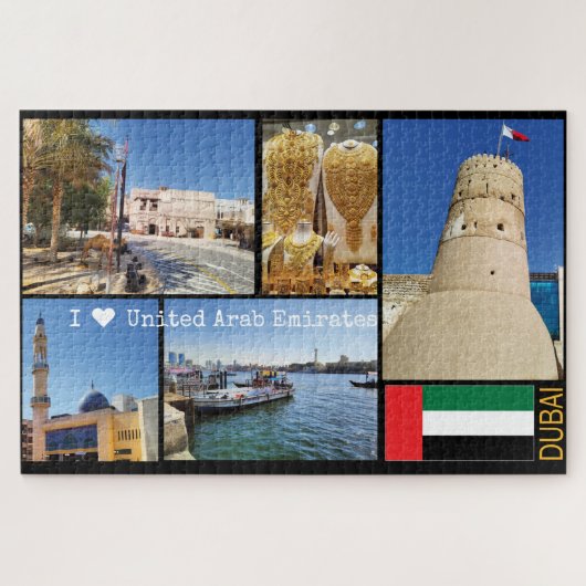 Custom text, old Dubai, Deira Puzzle (Horizontal)