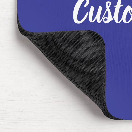 Custom Text on Blue with White Script Mousepad (Ecke)