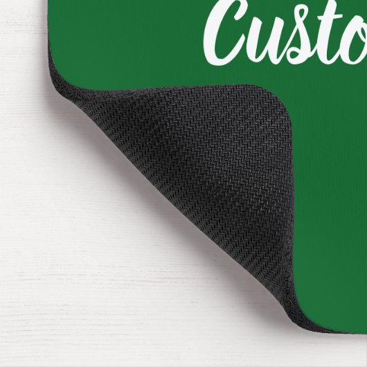 Custom Text on Forest Green with White Script Mousepad (Ecke)