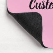 Custom Text on Light Pink with Black Script Mousepad (Ecke)