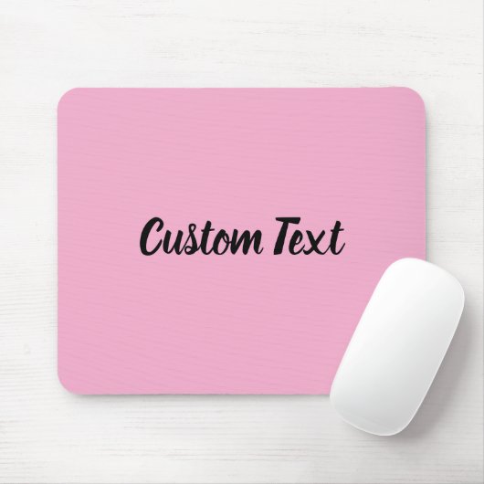 Custom Text on Light Pink with Black Script Mousepad (Mit Mouse)