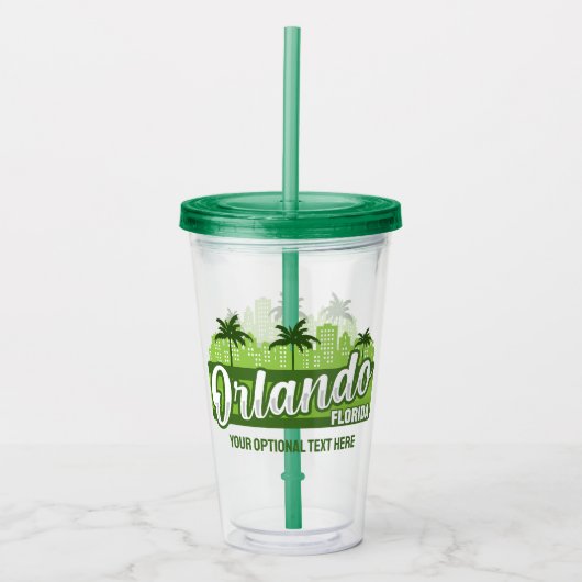 Custom Text Orlando Florida Acryltrinkbecher (Vorderseite)