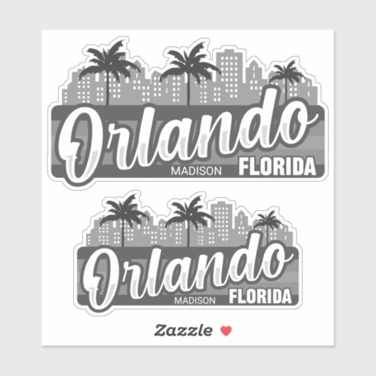 Custom Text Orlando Florida Aufkleber (Blatt)