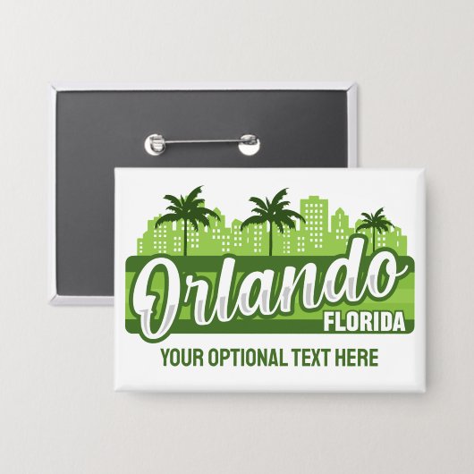 Custom Text Orlando Florida Button (Vorderseite/Rückseite)
